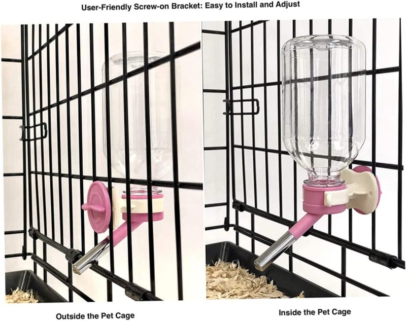 woobles Pet Crate Drinker, No Drip Guinea Pig Water Bottle, Small Animal Wire Cage Dispenser Waterer, Leak-Proof Nozzle Pet Crate Drinker Bunny Ferret Hamster Critter - Image 3